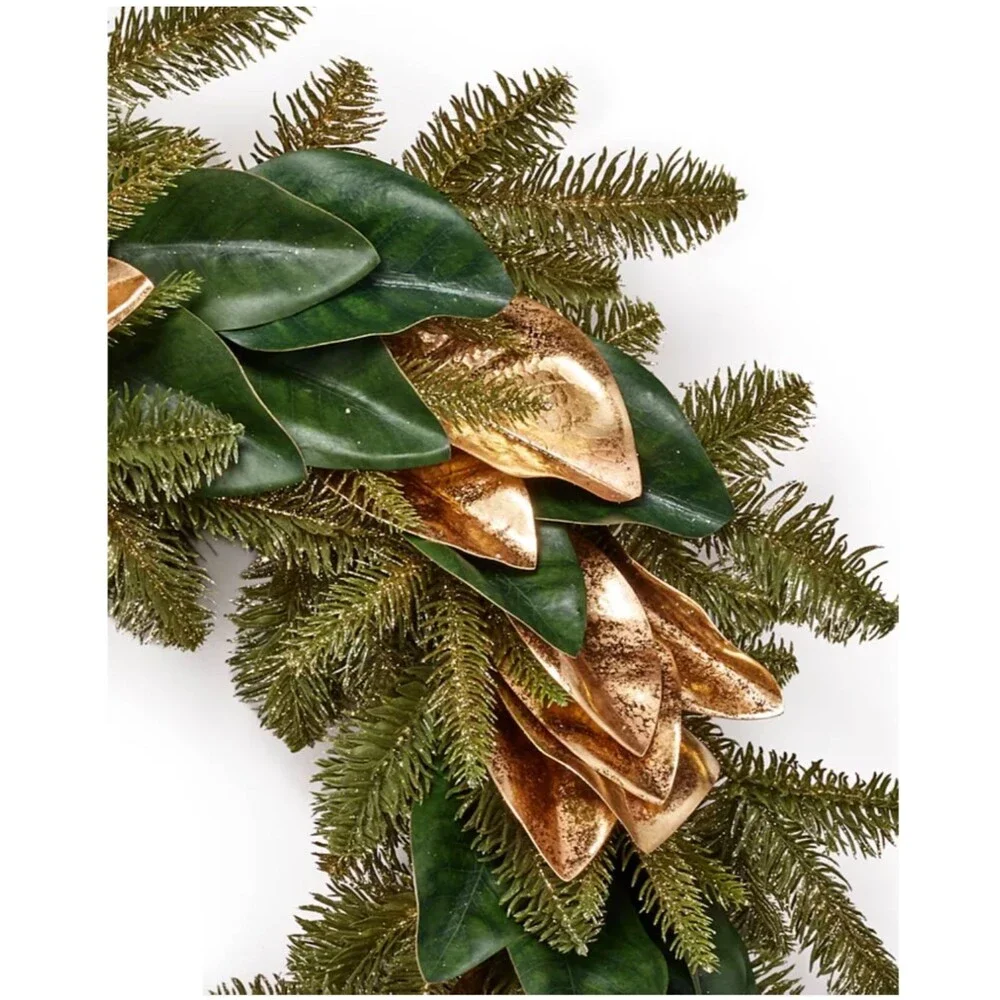 Macy's Classic Holiday Lane Gold Leaf & Green Sparkle Branches 24